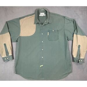 Columbia Men's Green and Tan Casual Button Down Shirt